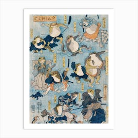 Japanese Ukiyo-E Frogs Art Print