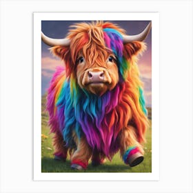 Rainbow Cow 3 Art Print