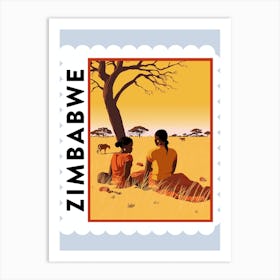 Zimbabwe 1 Travel Stamp Poster Art Print