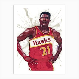 Dominique Wilkins Atlanta Hawks 1 Art Print