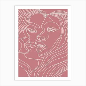 Line Art Intricate Simplicity In Pink 3 Art Print