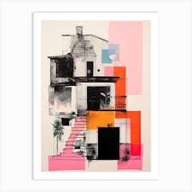 A House In Madrid, Abstract Risograph Style 4 Art Print