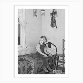 Child Of James Strunk In Corner Of Living Room, Near Wheelock, North Dakota By Russell Lee Art Print