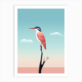 Minimalist Kingfisher 2 Illustration Art Print