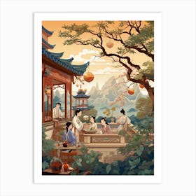 Chinese Tea Culture Vintage Illustration 2 Art Print