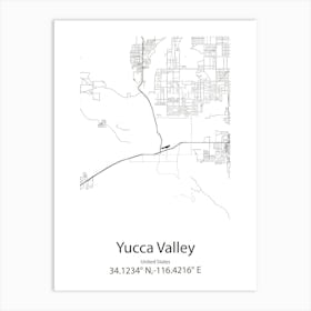 Yucca Valley,United States Minimalist Map Poster