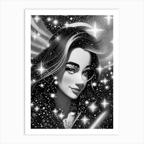 Fantasy Girl In Space Art Print