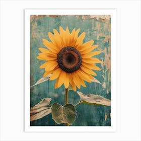 Retro Sunflower 2 Art Print