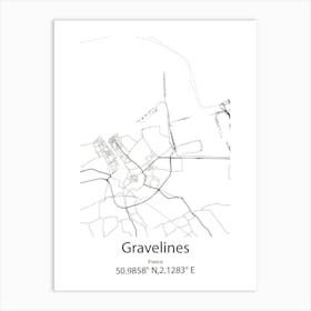 Gravelines,France Minimalist Map Art Print