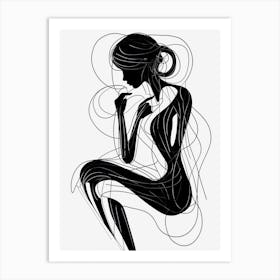 Line Art Woman Body 1 Art Print