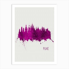 Pune India City Purple Art Print