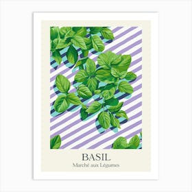 Marche Aux Legumes Basil Summer Illustration 7 Art Print