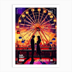 Night At The Ferris Wheel Art Print