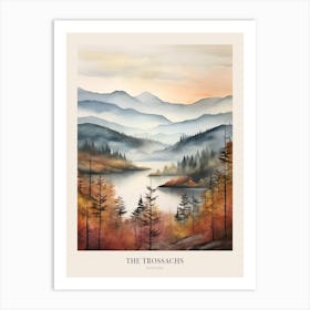 Autumn Forest Landscape The Trossachs Scotland 3 Poster Art Print