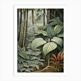 Vintage Jungle Botanical Illustration Alocasia 3 Art Print