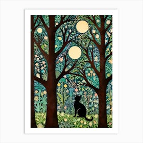 William Morris Cat In The Forest 1 Art Print