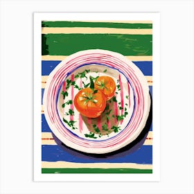 A Plate Of Tomato 2 Top View Food Illustration 4 Art Print