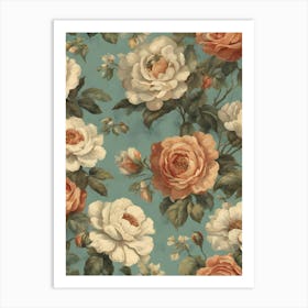 Roses Wallpaper 2 Art Print