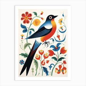 Scandinavian Bird Illustration Barn Swallow 2 Art Print