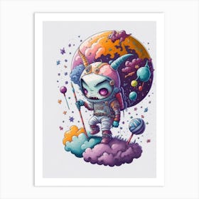 Leonardo Diffusion Colorful And Cute Lollipop Planet With Cute 0 Art Print