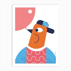 Pidgeon Bubble Gum Art Print