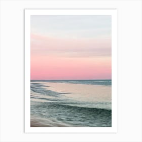 Beadnell Bay Beach, Northumberland Pink Photography 1 Art Print