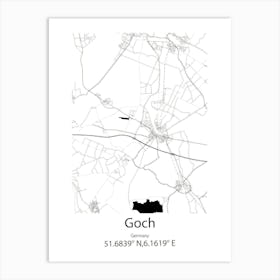 Goch,Germany Minimalist Map Art Print