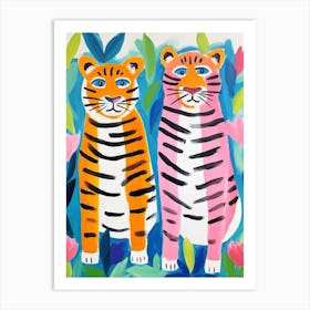 Colourful Kids Animal Art Bengal Tiger 2 Art Print