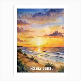 Indiana Dunes National Park Watercolor Painting Art Print