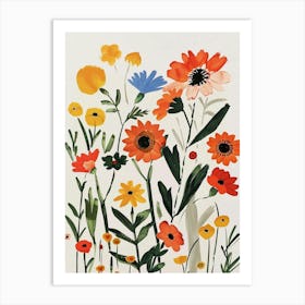 Painted Florals Gaillardia 1 Art Print