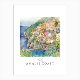 Italy	Amalfi Coast Storybook 1 Travel Poster Watercolour Art Print