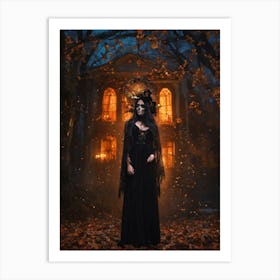 Gothic Woman In The Forest Art Print