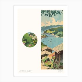 Izu Peninsula Japan 1 Cut Out Travel Poster Art Print