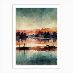 Sunset By The Lake 27 Art Print