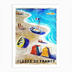 Vintage Travel Poster ― Plages De France Beaches Of France Bernard Art Print