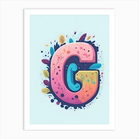 Colorful Letter G Illustration 11 Art Print