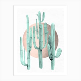 Cactus Print - Summer Sun Gold Art Print