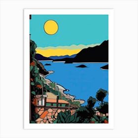Minimal Design Style Of Amalfi Coast, Italy 4 Art Print