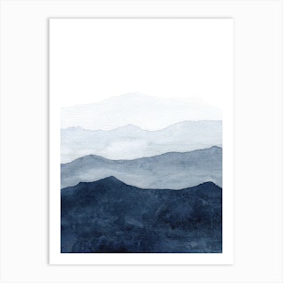 Mountains Ombre Art Print