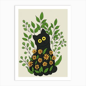 Cats and flowers Art Print