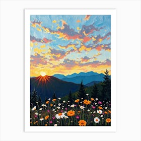 Sunset In The Mountains 6 Art Print