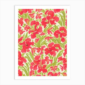 Gladiolus Floral Print Warm Tones2 Flower Art Print