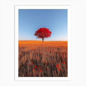 Lone Tree In A Field 2 Art Print