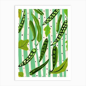 Green Beans Summer Illustration 1 Art Print