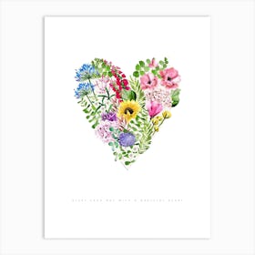 Grateful Heart Sunflowers Art Print
