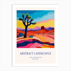 Colourful Abstract Joshua Tree National Park Usa 4 Poster Blue Art Print