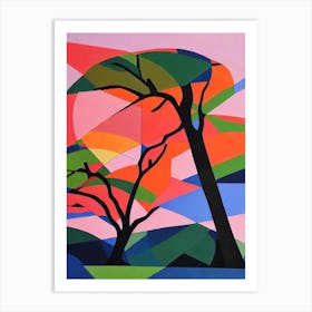 American Basswood Tree Cubist Art Print