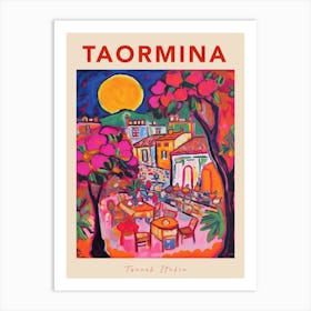 Taormina Italia Travel Poster Art Print