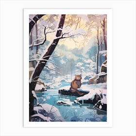 Winter Otter Illustration Art Print