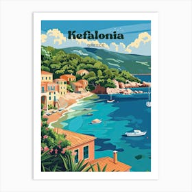 Kefalonia Greece Island Holiday Travel Art Illustration Art Print